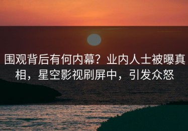 围观背后有何内幕？业内人士被曝真相，星空影视刷屏中，引发众怒