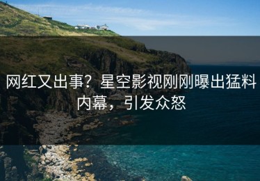 网红又出事？星空影视刚刚曝出猛料内幕，引发众怒