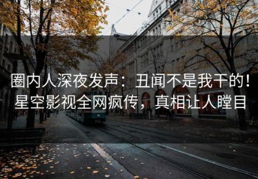 圈内人深夜发声：丑闻不是我干的！星空影视全网疯传，真相让人瞠目