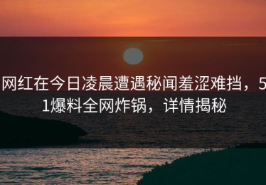 网红在今日凌晨遭遇秘闻羞涩难挡，51爆料全网炸锅，详情揭秘