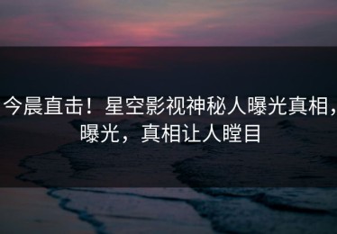 今晨直击！星空影视神秘人曝光真相，曝光，真相让人瞠目