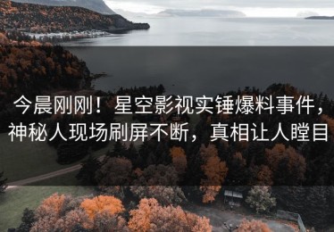 今晨刚刚！星空影视实锤爆料事件，神秘人现场刷屏不断，真相让人瞠目