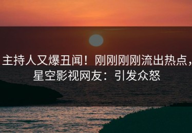 主持人又爆丑闻！刚刚刚刚流出热点，星空影视网友：引发众怒