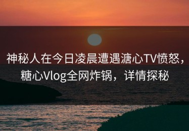 神秘人在今日凌晨遭遇溏心TV愤怒，糖心Vlog全网炸锅，详情探秘