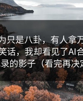 我原以为只是八卦，有人拿万里长征反差当笑话，我却看见了AI合成聊天记录的影子（看完再决定）
